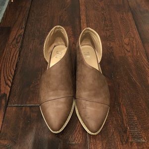 Brown Leather Cut Out Flats